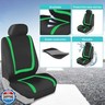 FH Group Car Seat Covers Full Set Cloth - Universal Fit Automotive Seat Covers, Low Back Front Seat Covers, Solid Back Seat Cover, Washable Car Seat Cover for SUV, Sedan and Van Green
