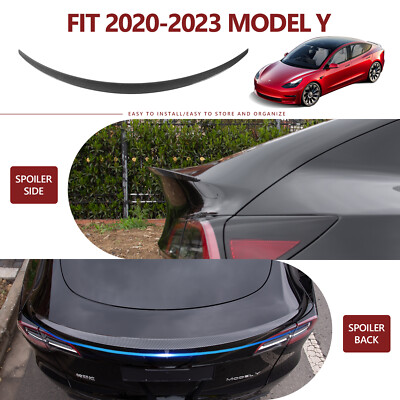 Spoiler Original Spoiler Wing Lip Glossy Carbon Fiber for 20-2025 Tesla Model Y