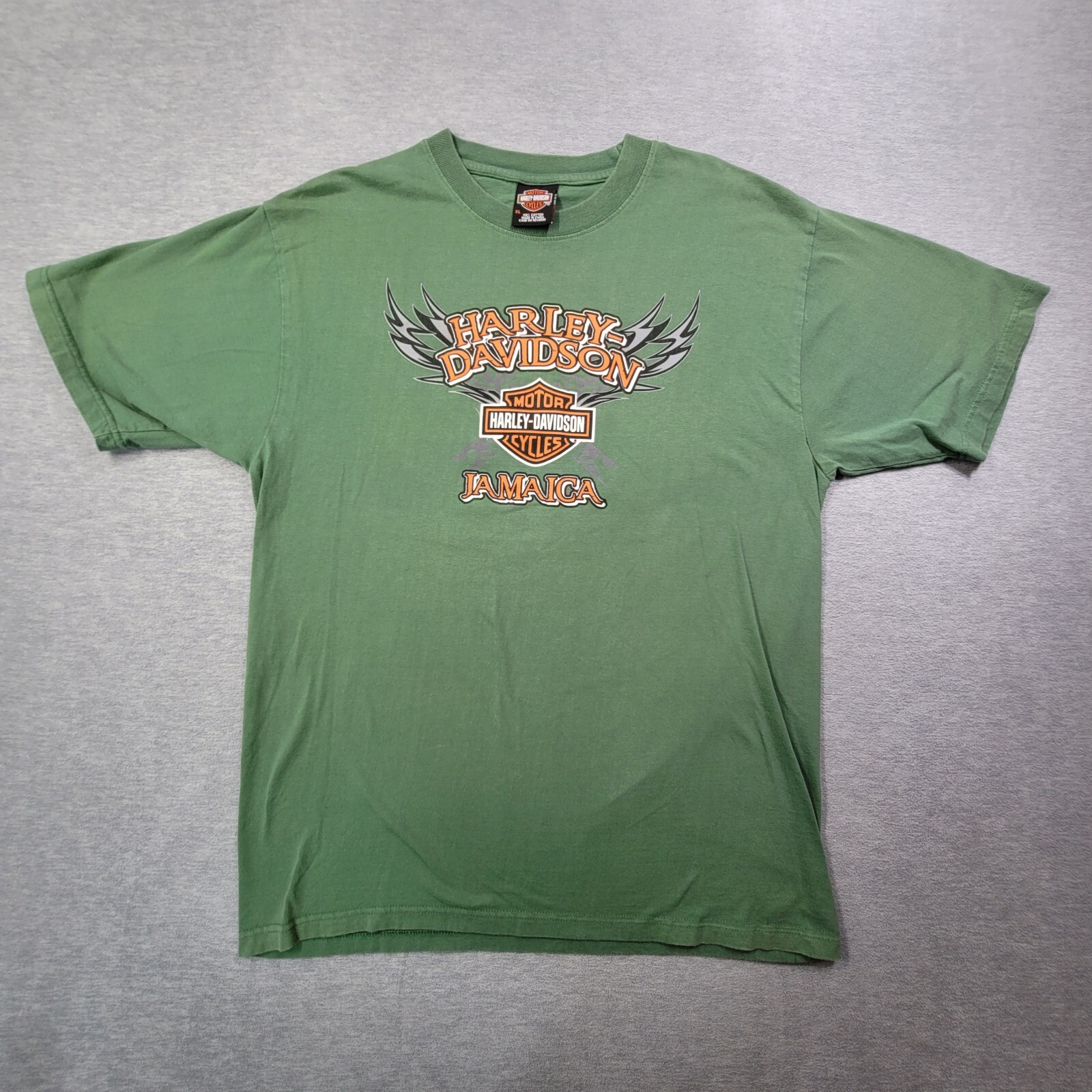 Harley-Davidson Jamaica ノースリーブカットソー Harley Davidson T Shirt Men XL Green Jamaica Motorcycles