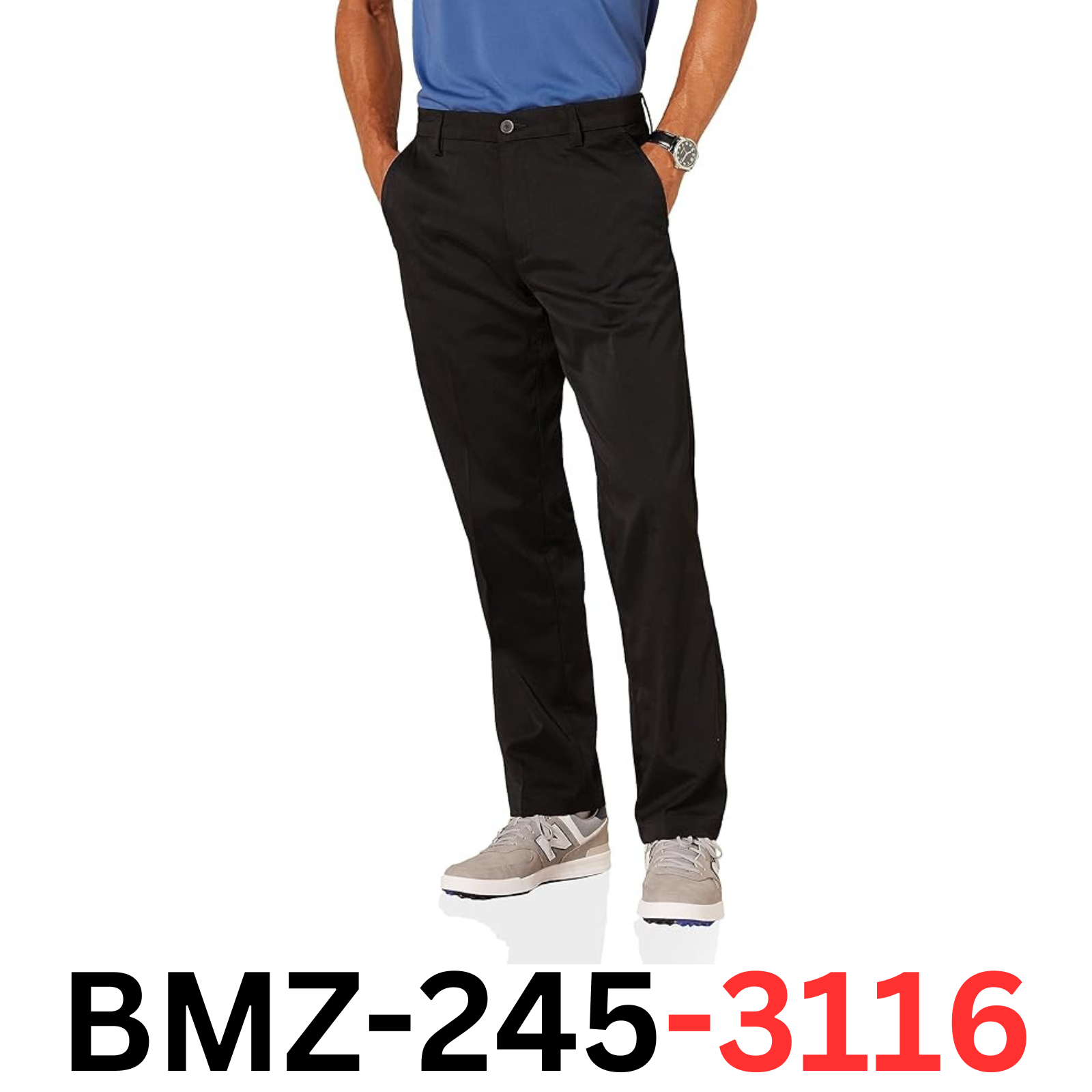 Amazon Essentials Men's Classic-Fit Stretch Golf Pant Black, 29W x 29L
