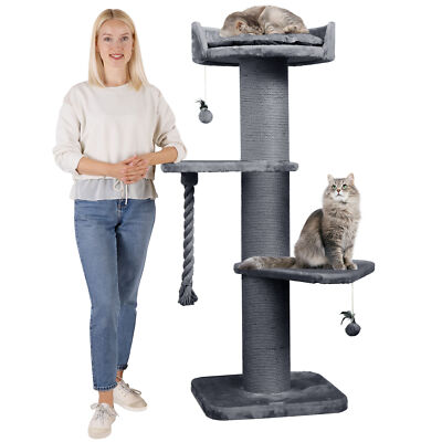 HAPPYPET Kratzbaum große Katzen 20 cm Stämme Katzenbaum 150 cm mit Spielseil