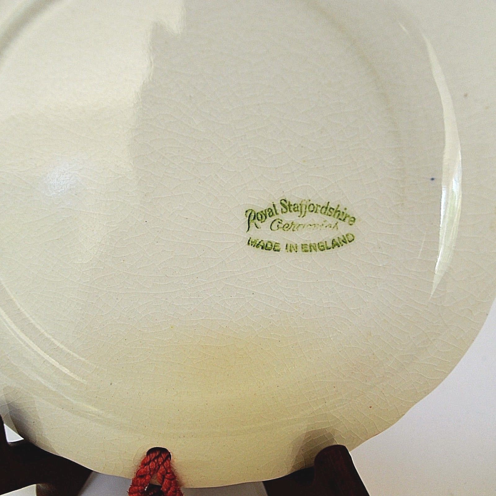 Vintage Royal Staffordshire Wall Plate Cottage of Content Red England