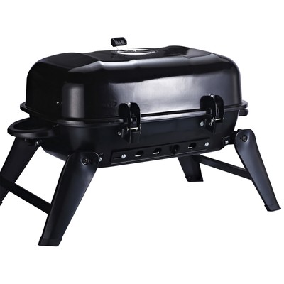 Portable Tabletop Charcoal Grill BBQ Camping Picnic Cooker Air Vent Black