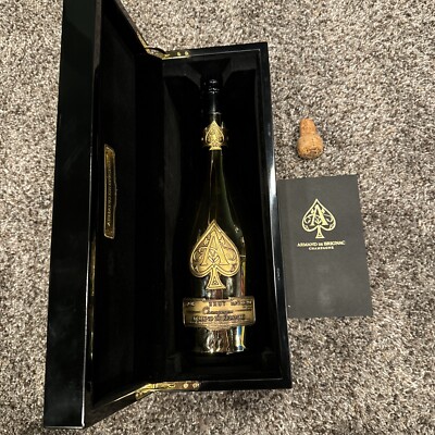 Armand de Brignac Ace of Spades Emblem Champagne Box Gold Empty Bottle Book Cork