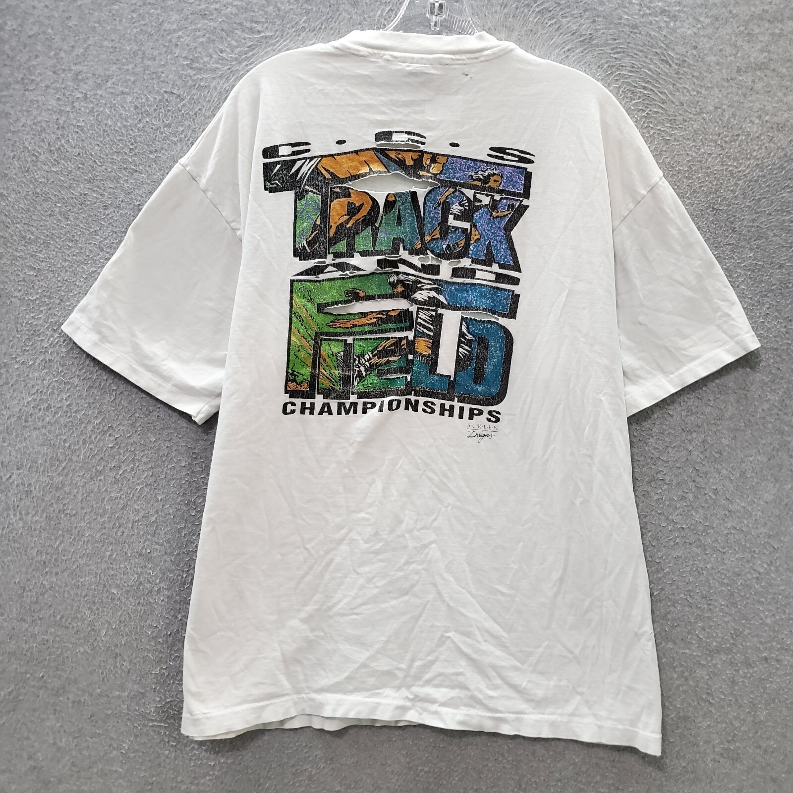 VINTAGE CCS Track And Field Men T-Shirt Single Stitch VINTAGE CCS Track And Field Men T-Shirt Single Stitch