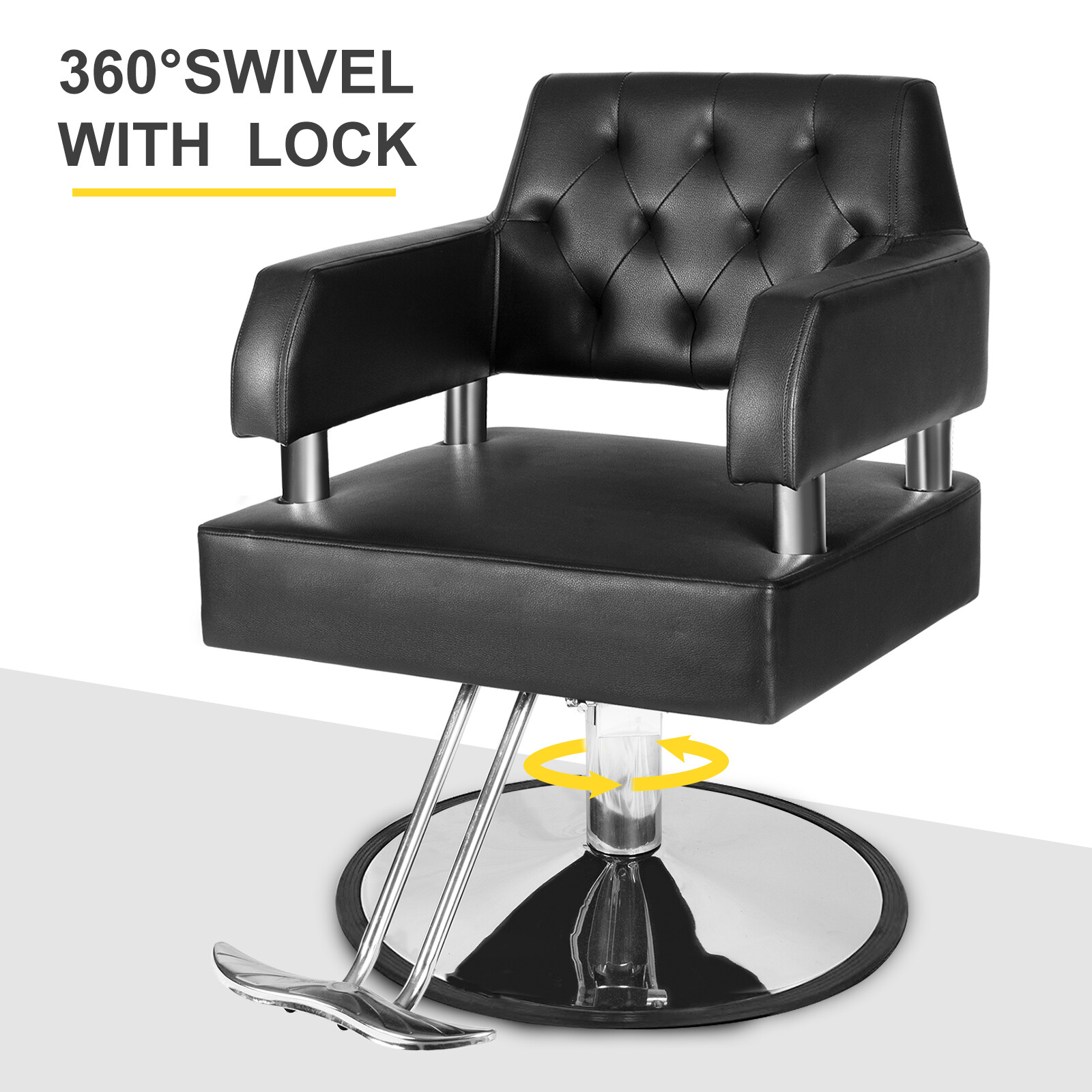 Barber Salon Chair Hair Stylist Hydraulic Pump Adjust Height 360 Swivel Chair