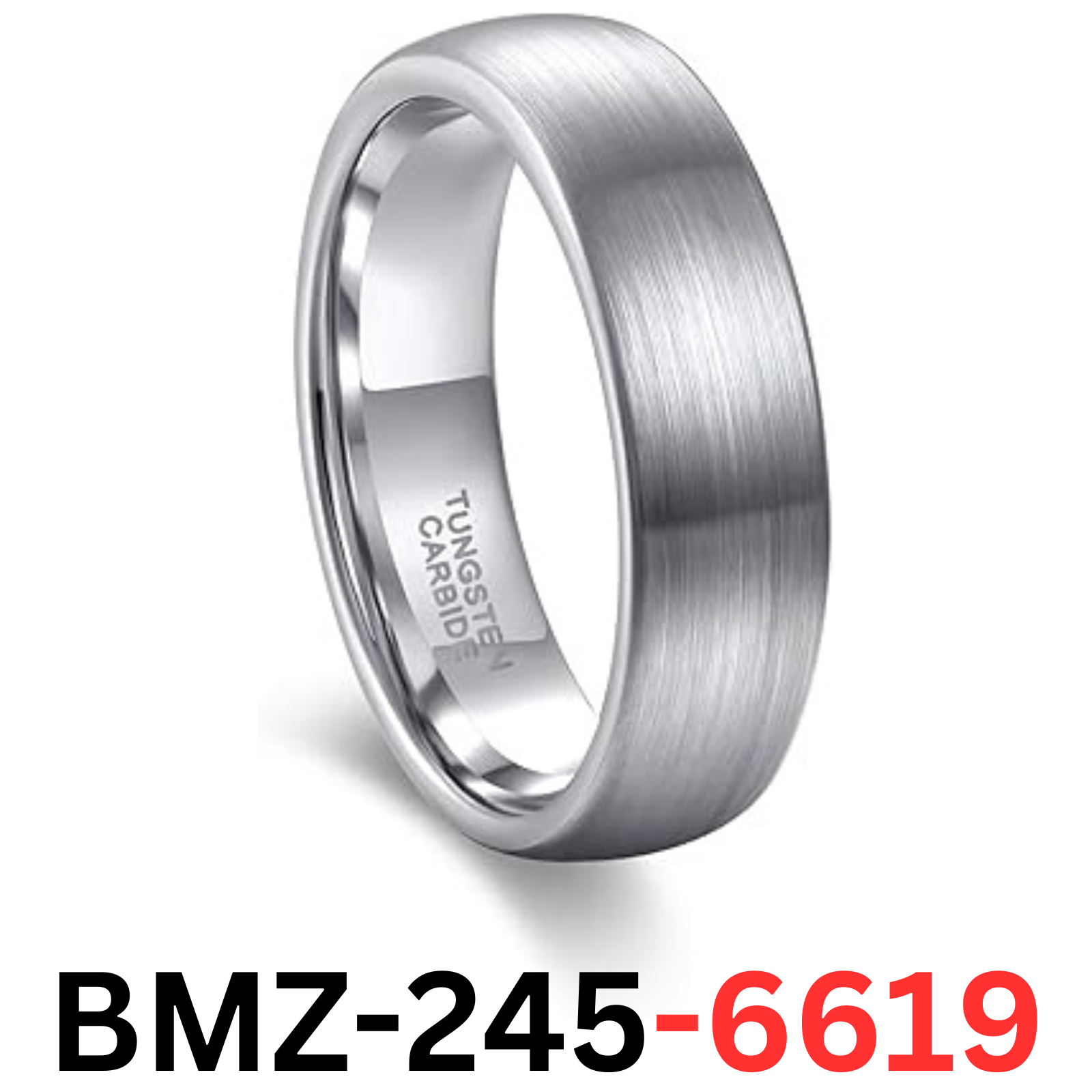 Greenpod 6mm Tungsten Carbide Wedding Band Promise Rings Domed Round Size 8.5