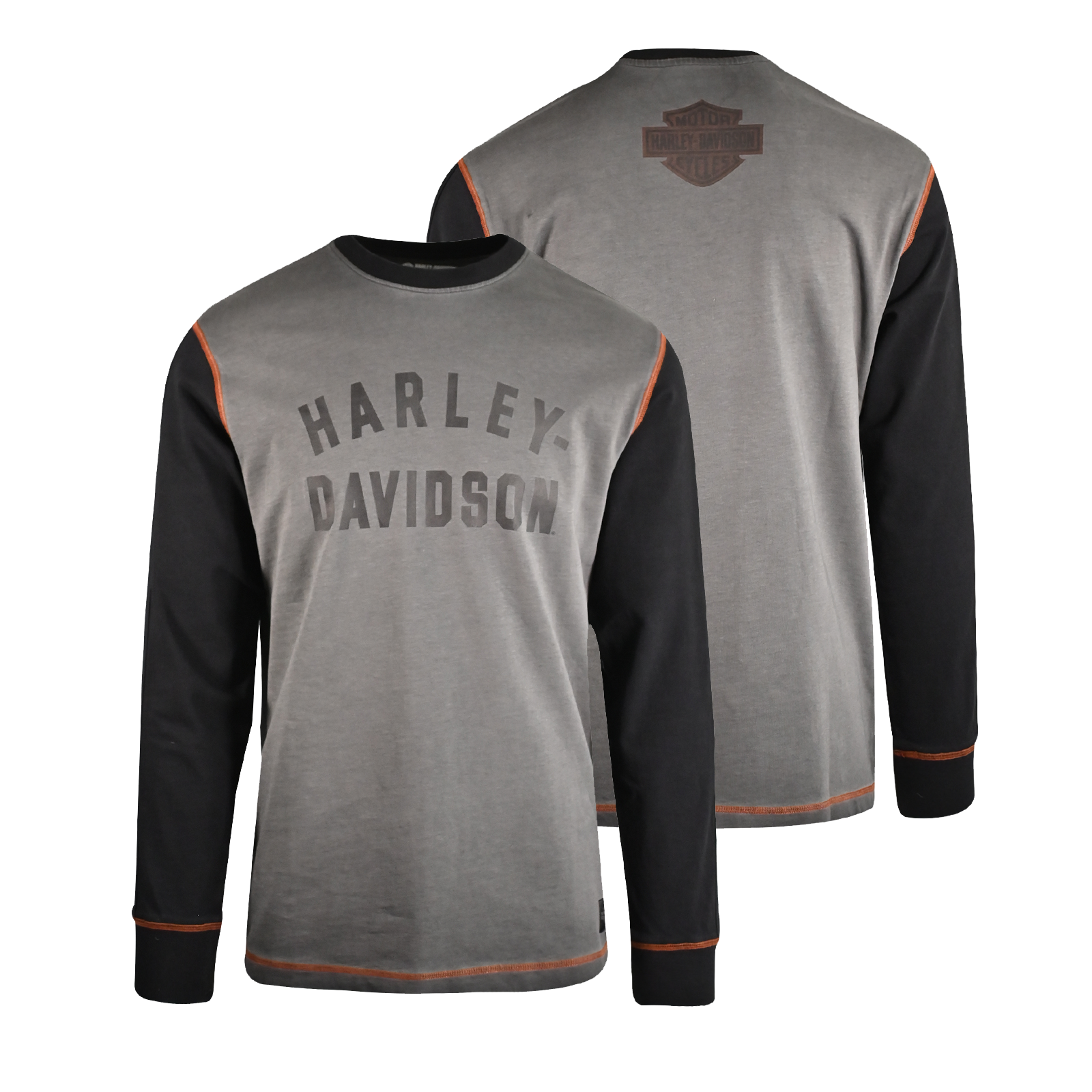 Harley-Davidson Men's T-Shirt Block Letters Graphic Long Sleeve (S65)