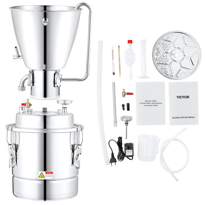 VEVOR 30L Water Alcohol Distiller 8Gal Distillery Kit w/ Pump for DIY Home Brew