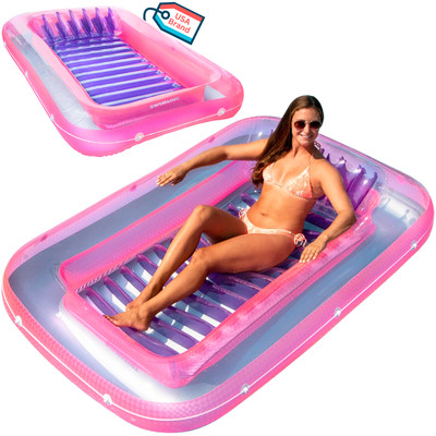 Swimline 71'' Swimming Pool Inflatable Suntan Tub Float Lounge (Open Box)(2 Pack)