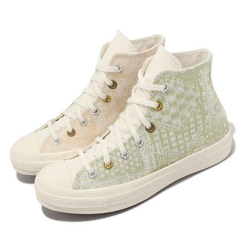 

Converse Chuck 70 HI бандана жаккардовые бежево-белые мужские повседневные кроссовки унисекс A04496C, Бежевый, Chuck 70 Hi
