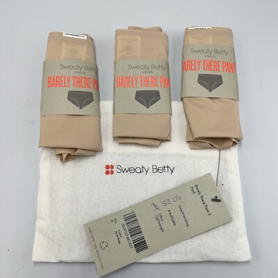 Sweaty Betty Size S Stone Beige Barely There Pant Underwear Panties 3pack BNWT