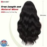 WIGNEE Long Brown Black Curly Wavy Wig for Women 26 Inch Middle Part Synthetic Hair Wig Glueless with Bangs Natural Hairline Looking Wear and Go for Daily/Cosplay/Halloween