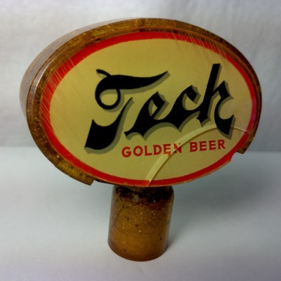 Tech Golden Beer Tap Handle Marker Gold Bakelite Glitter Pittsburgh Brewing READ