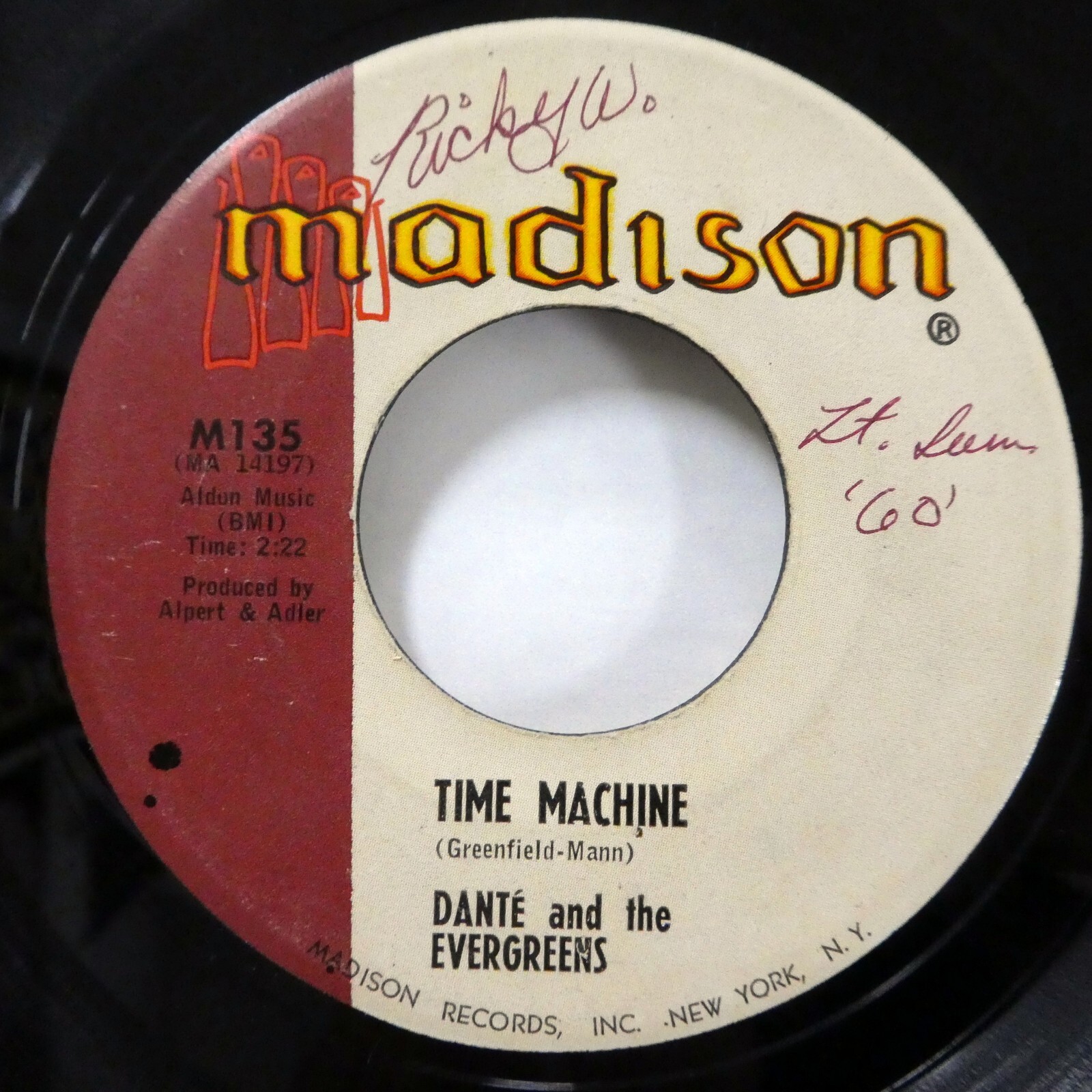 ●THA UNDA DANTE and The EVERGREENS 45 Dream Land Time Machine MADISON
