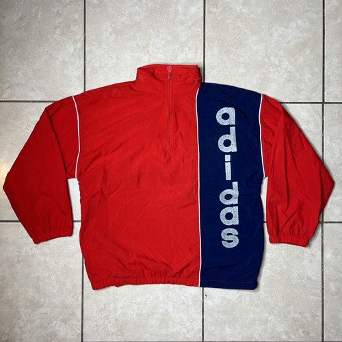 Vintage Adidas 90s Half Zip Windbreaker Jacket Mens Size L - Red / Blue | eBay Vintage Adidas 90s Half Zip Windbreaker Jacket Mens Size L - Red / Blue | eBay