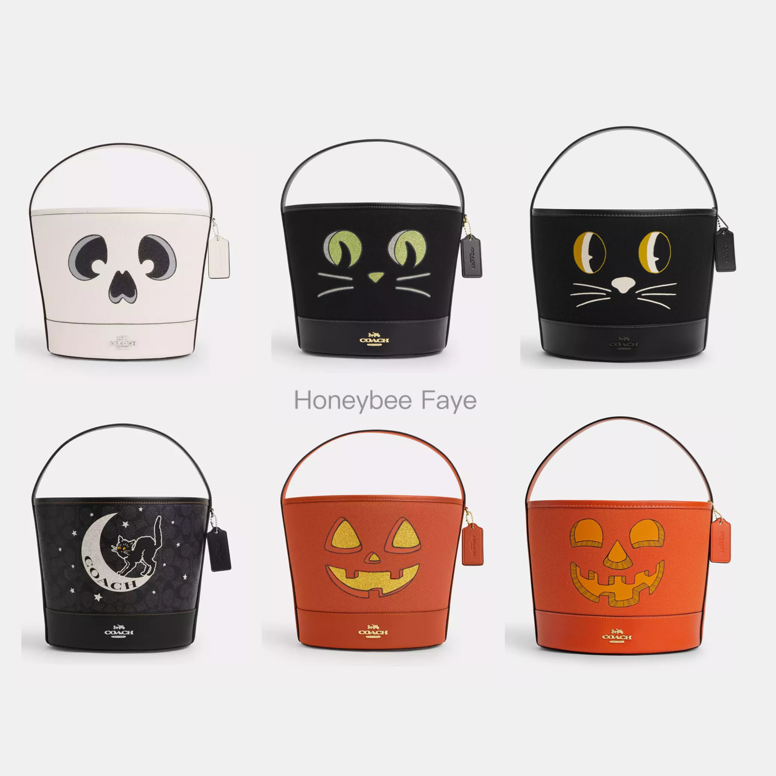 【COACH】トリック オア トリート ハロウィンバケット NWT Coach Trick Or Treat Bucket Halloween Ghost/Cat/Pumpkin