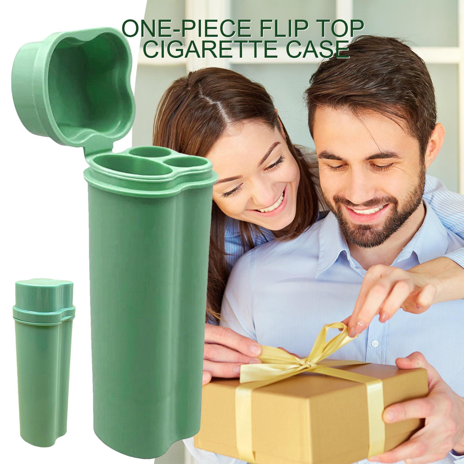 Flip Top Cigarette Lighter Case Roll-up Smoke Space Storage Box Smoking Access
