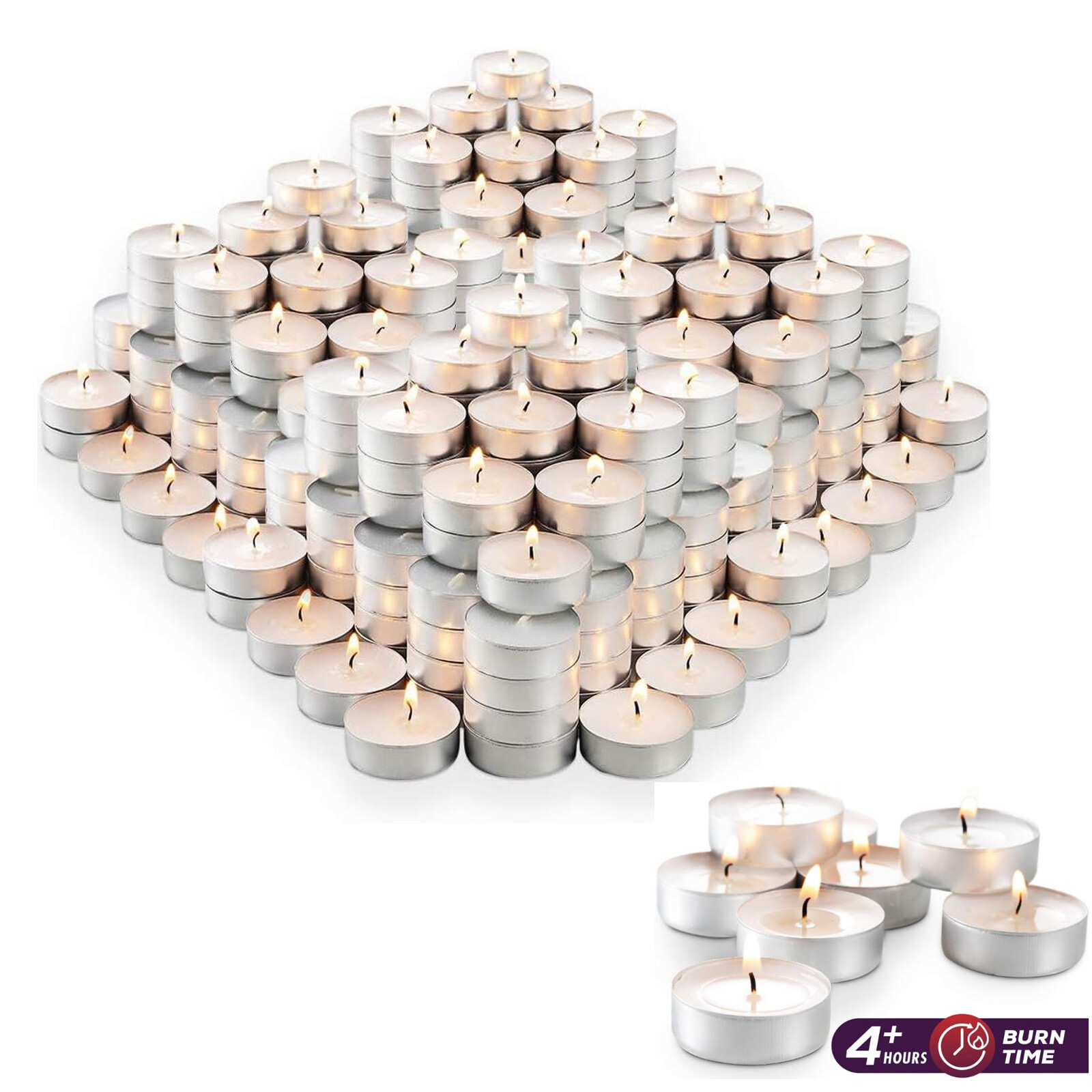 Lights Candles In Bulk  4 Hr Long Lasting White Smokeless Dripless
