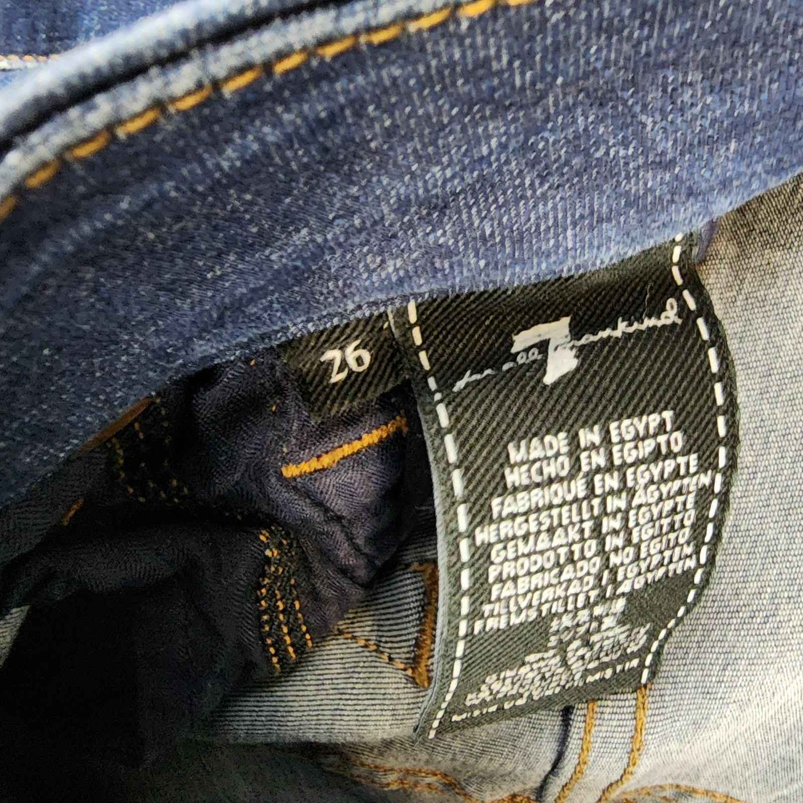 7 For All Mankind High Waist Ankle Skinny Jeans Women's 26 Blue Denim 5-Pockets - Picture 14 of 14
