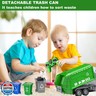 CALEST 2.4Ghz Remote Control Garbage Truck Toys,1/24 RC Garbage Truck with 4 Trash cans 6 Channel Remote Control Waste Management Garbage Truck, 100pcs Garbage Sorting Cards, Gifts for Boys 3+