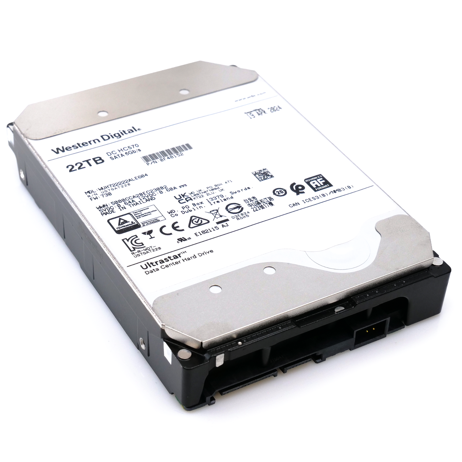 WD Ultrastar HC570 22TB WUH722222ALE604 0F48152 7.2K SATA 3.5