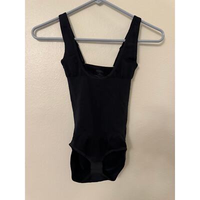 assets by spanx black bodysuit women's medium