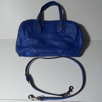 Coach Medium Messenger Crossbody Leather Purse Blue Bag 12'' x 9'' x 5''