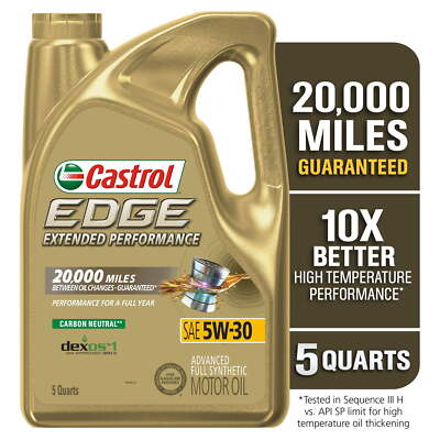 Castrol EDGE Extended Performance 5W-30 Advanced Full Synthetic Motor Oil 5 QT