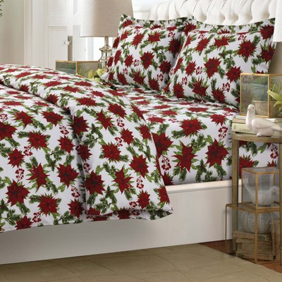 Tribeca Living Christmas Joy 3 Piece Reversible Duvet Cover Set
