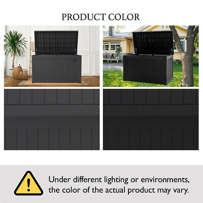 230 Gallon Deck Box Storage Outdoor Garden Patio Chest Organizer Furniture Black