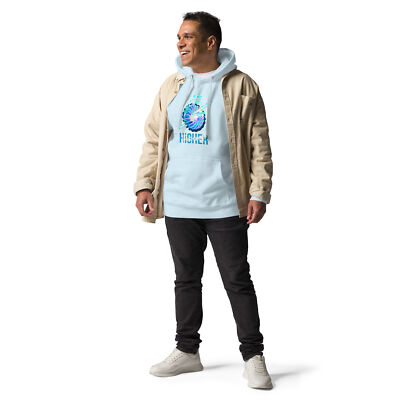 Higher Powered Blue Logo- Staple hoodie with large embroidery