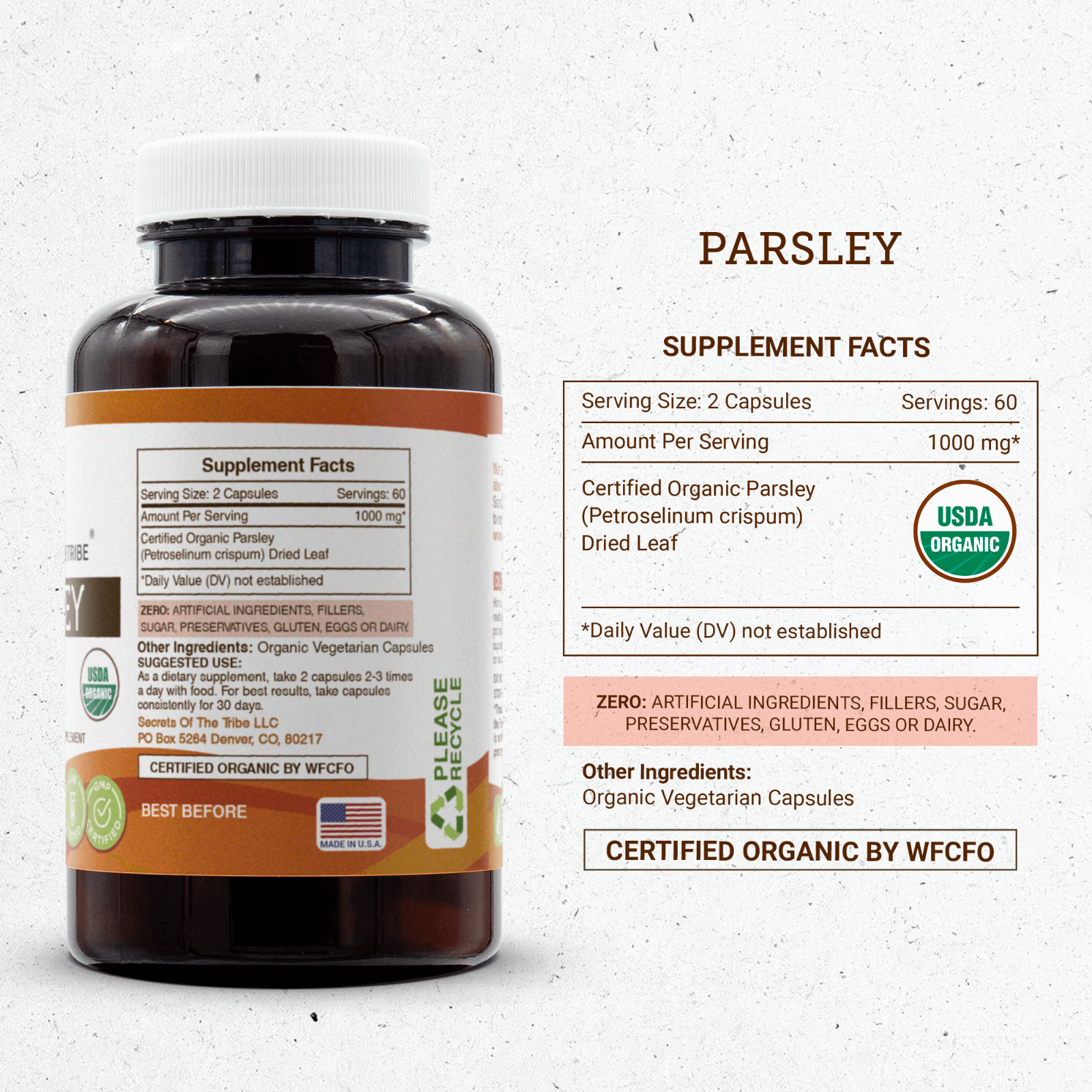Secrets Of The Tribe Parsley Capsules,500 mg 