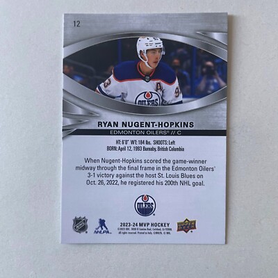 2023 Upper Deck MVP #12 Ryan Nugent-Hopkins Silver Script