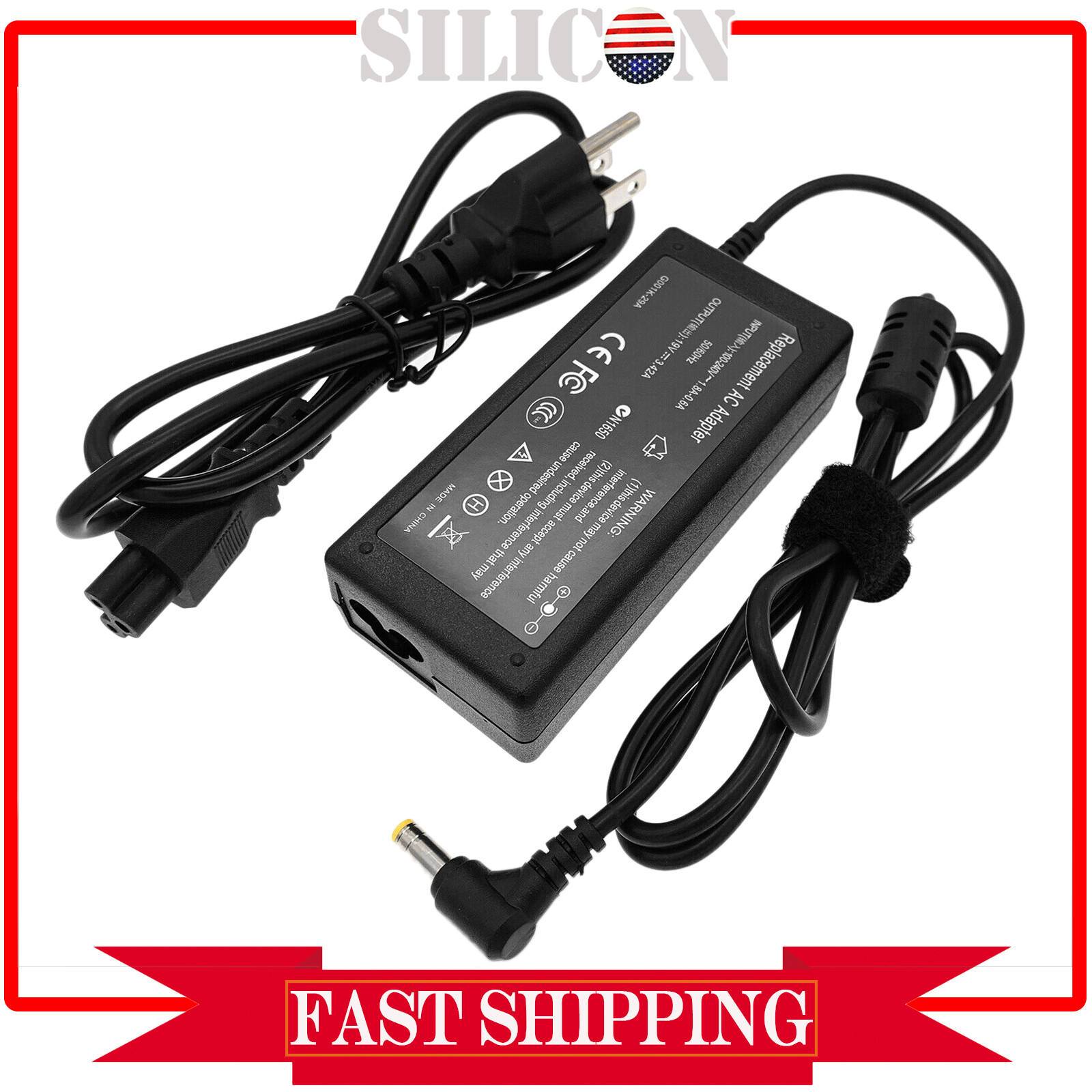 For Asus Vg245h Vg245he 24" Led Fhd Monitor 65w Power Supply Cord