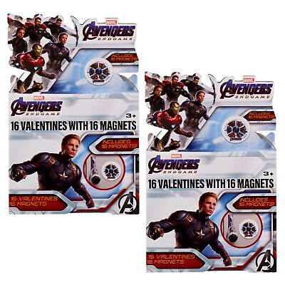 Marvel Avengers Endgame Valentines With Magnets for Kids (2 Pack, 32 Valentine