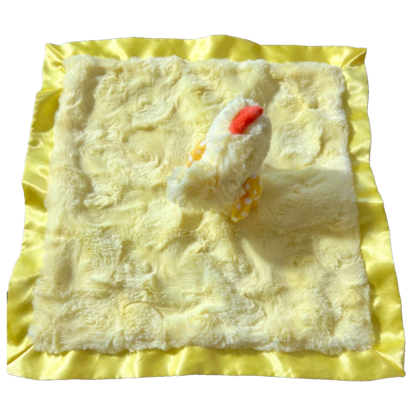 Cloud Island Unisex Satin Baby Chicken Soft Plush Faux Fur Lovey Blanket