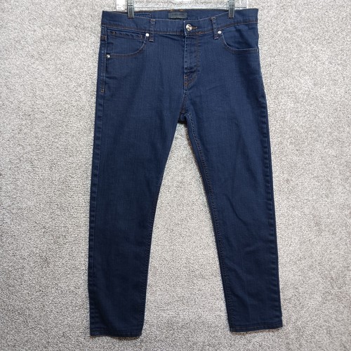 Zara Man Jeans Men's 34x27 Blue Stretch Denim Wear Tapered Leg EUC