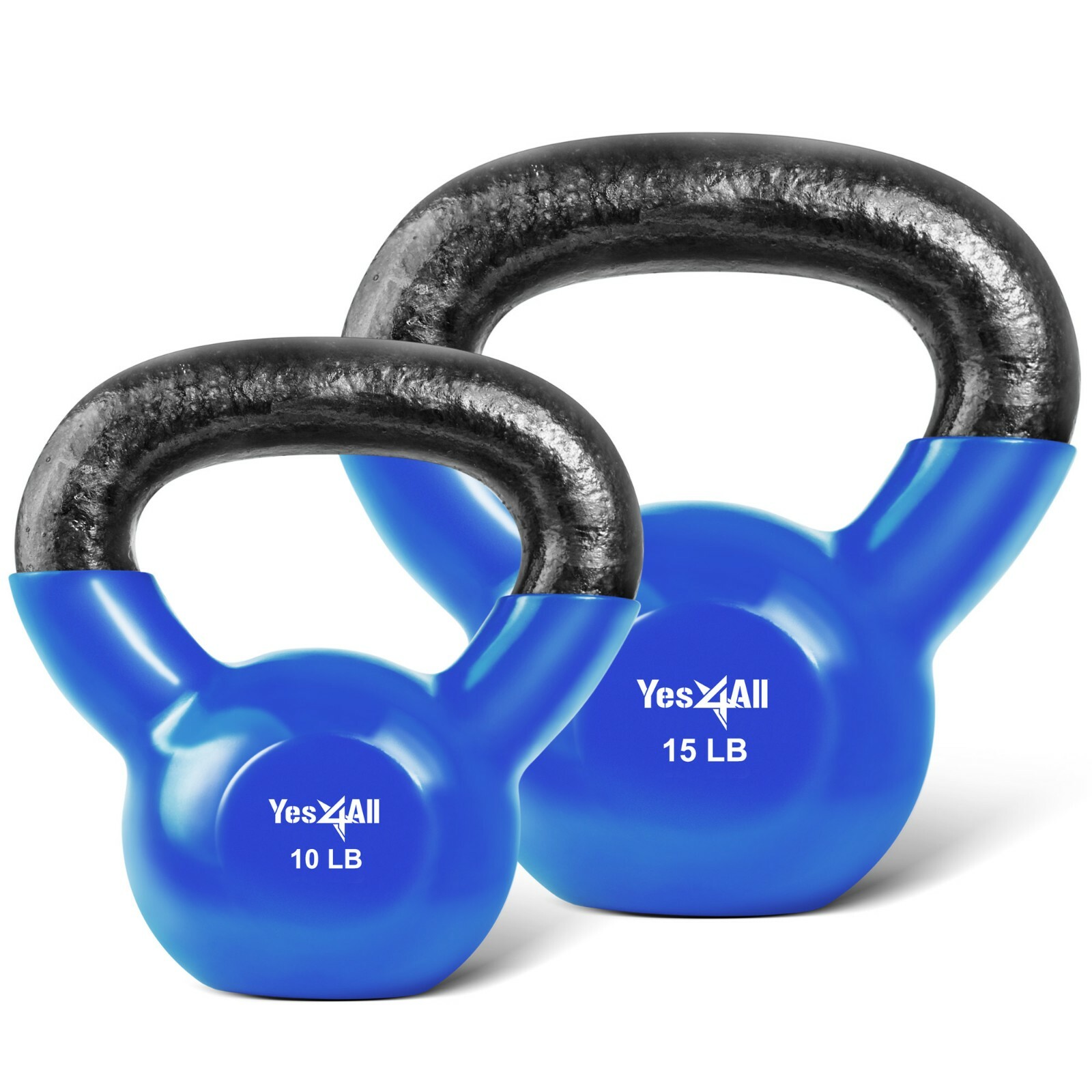 Kettlebells Set 10 25 lbs Weights Lifting Workout Gym PVC