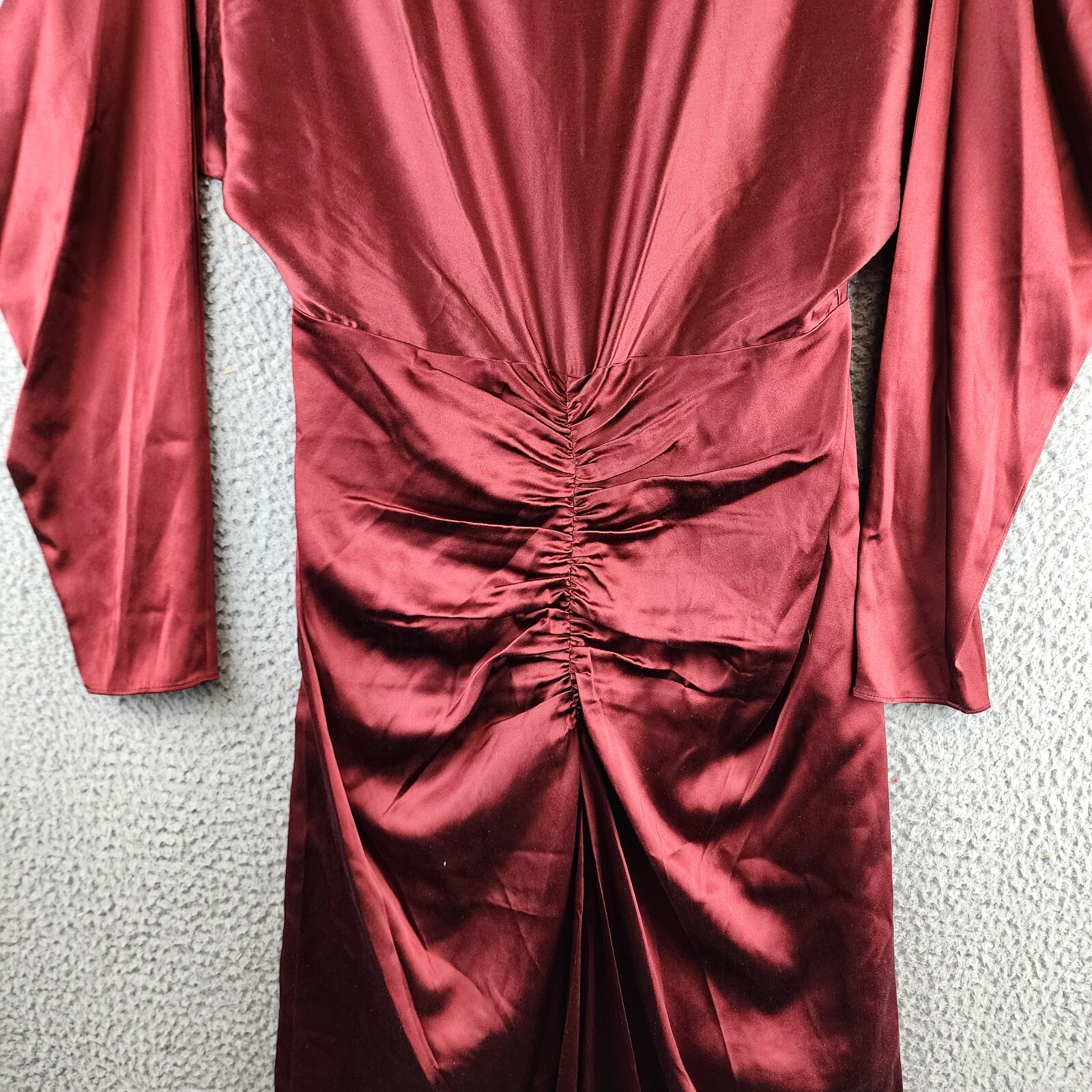 Veronica Beard Sabri Dress Women's 6 Maroon Boat Neck Silk Blend Back Button Zip - Picture 4 of 17