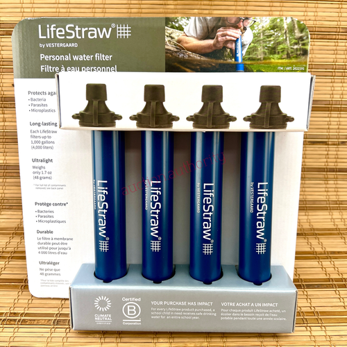 4 Pack LifeStraw Personal Water Filter Hiking Camping Auto E