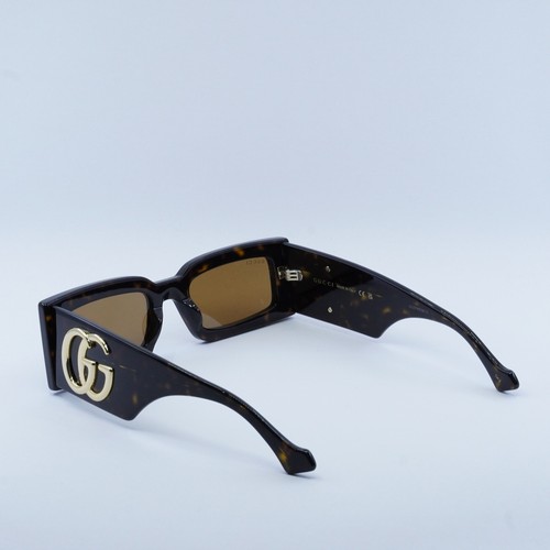 Pre-owned Gucci Gg1425s 002 Dark Havana/brown 53-21-145 Sunglasses Authentic