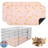BEAUTYZOO 2 Pack Guinea Pig Cage Liners, Washable Reversible Fleece Guinea Pig Bedding, Waterproof Super Absorbent Pee Pads for Small Animals Rabbit Hamster Bunny - 16
