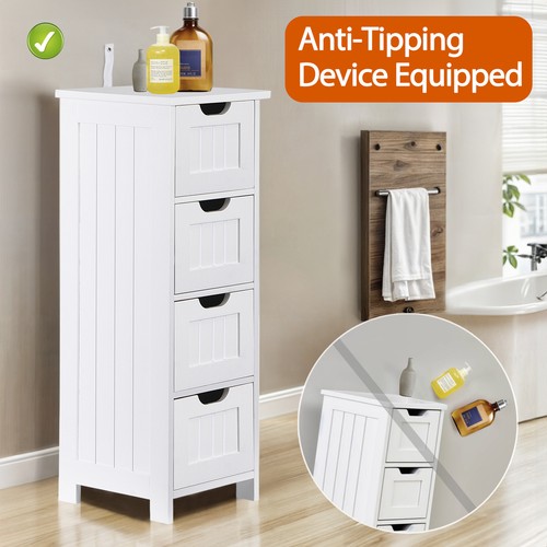 Freestanding Small Bathroom Cabinet Side Storage Organizer 4 Drawer for Bathroom