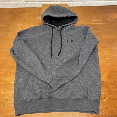 Under Armour Hoodie Mens Medium Gray Pullover Long Sleeve Cold Gear