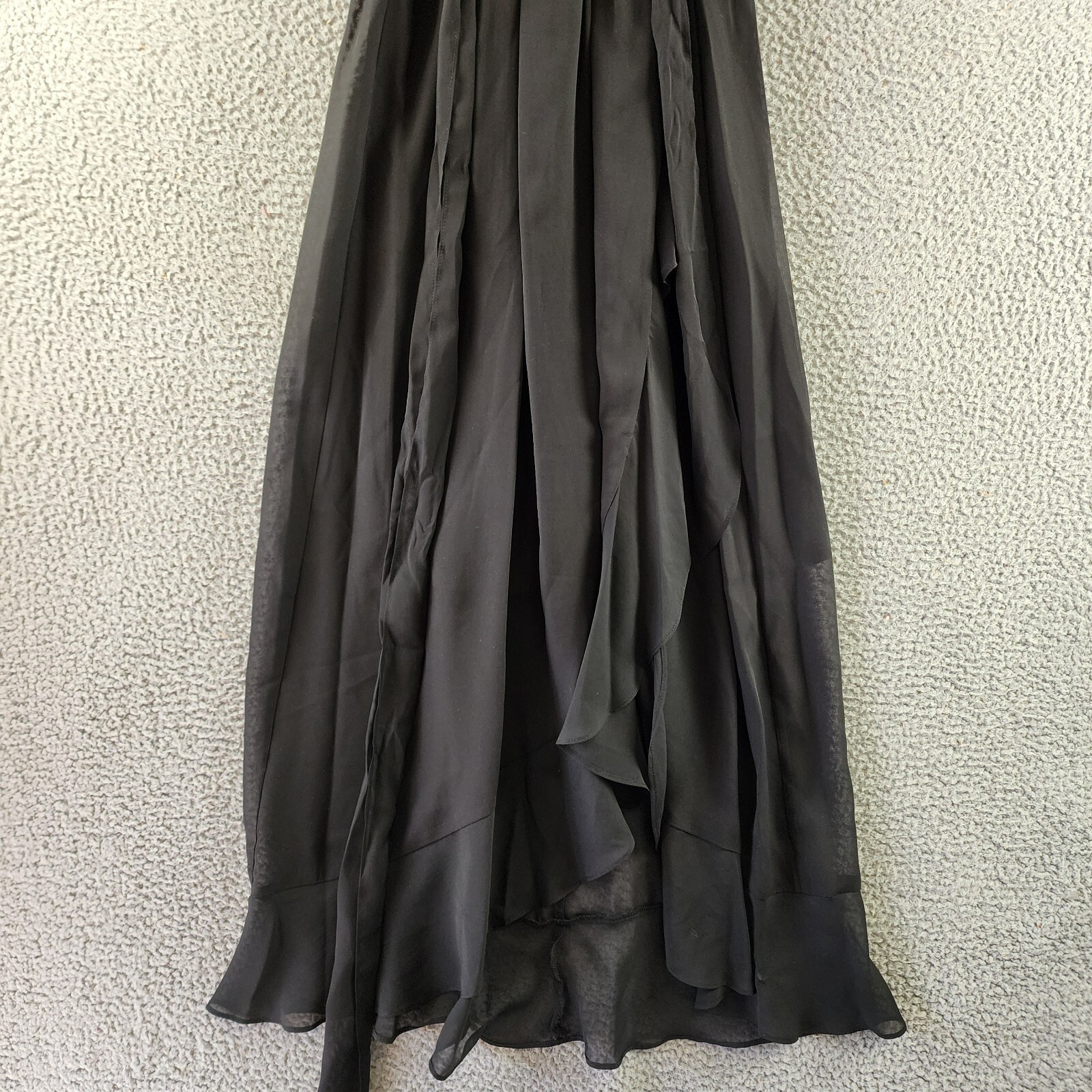 SLNY Fashions Ruffled Wrap Dress Women's 10 Black Surplice Neck Belted Pullover - Picture 3 of 15