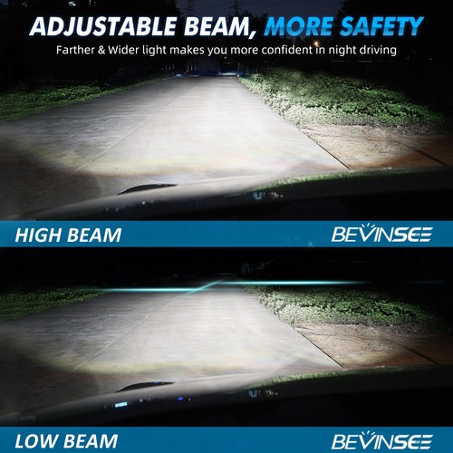 Bevinsee 2X H11 H8 H9 LED Headlight Bulbs Fog Light 150W 40000LM White Brighter