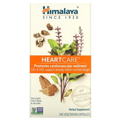 Himalaya HeartCare 240 вегетарианских капсул без молочных продуктов, без глютена, качество GMP