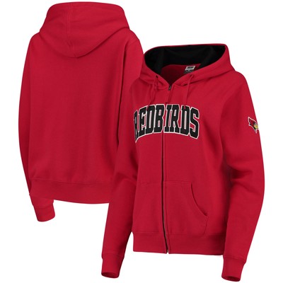 Women's Stadium Athletic Red Illinois State Redbirds Arched Name Full Zip