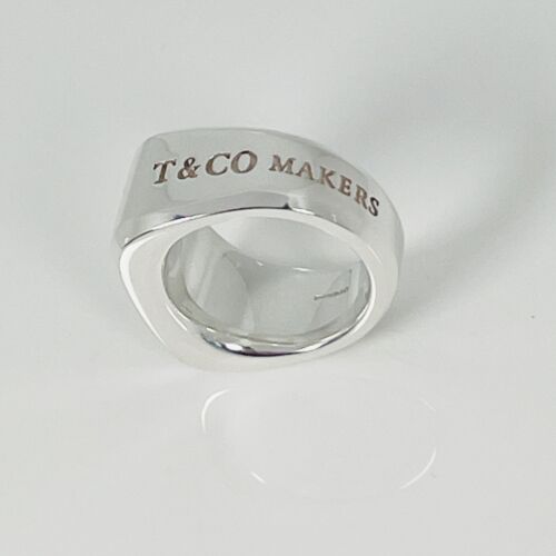 Size 4.5 Tiffany & Co 1837 Makers ID Signet Ring in Sterling Size 4.5 Tiffany & Co 1837 Makers ID Signet Ring in Sterling